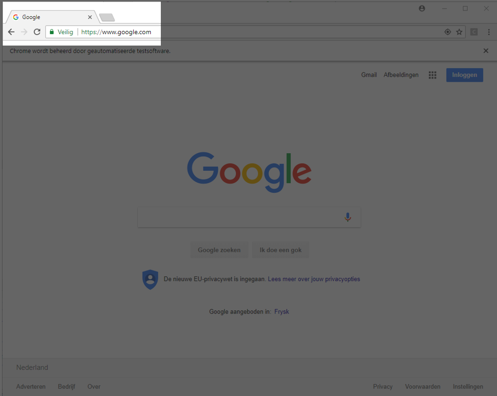 Google's window title